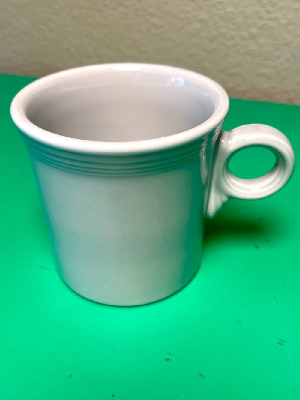 Fiesta Gray Art Deco Ring‑Handle Coffee Mug – Homer Laughlin Vintage Mid-Mod